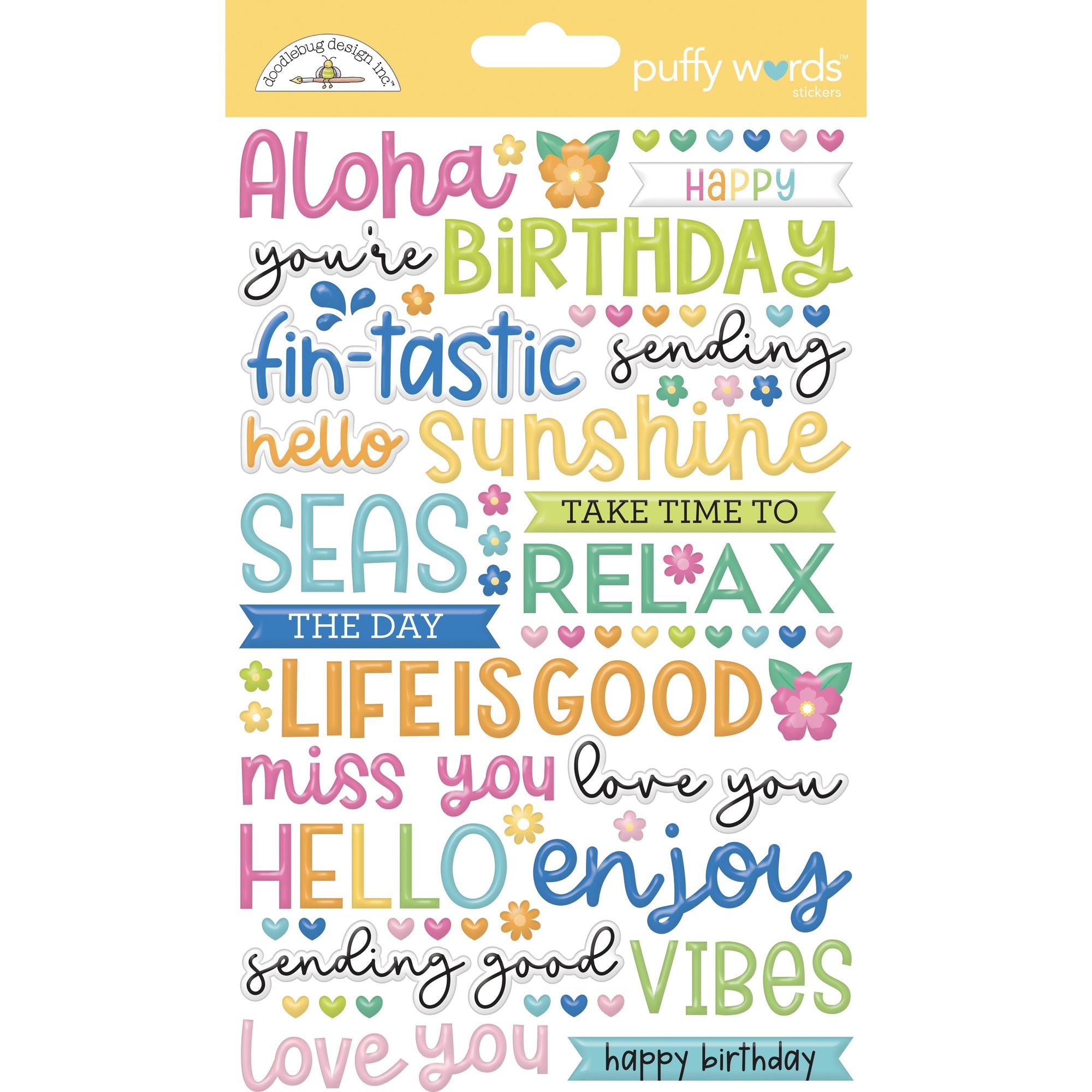 Doodlebug Summer Fun Puffy Words Stickers 8908