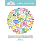 Shadow box insert kit with colorful sea-themed stickers on a white background