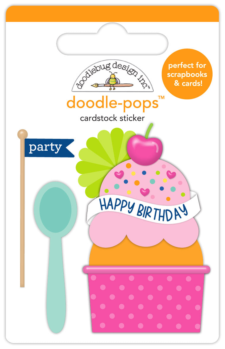 Doodlebug Sundae Sprinkles Doodle Pops 3D Stickers 9130