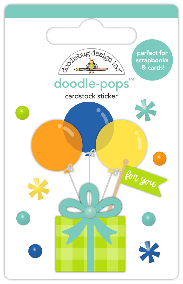 Doodlebug Surprise Party Doodle Pops 3D Stickers 9186