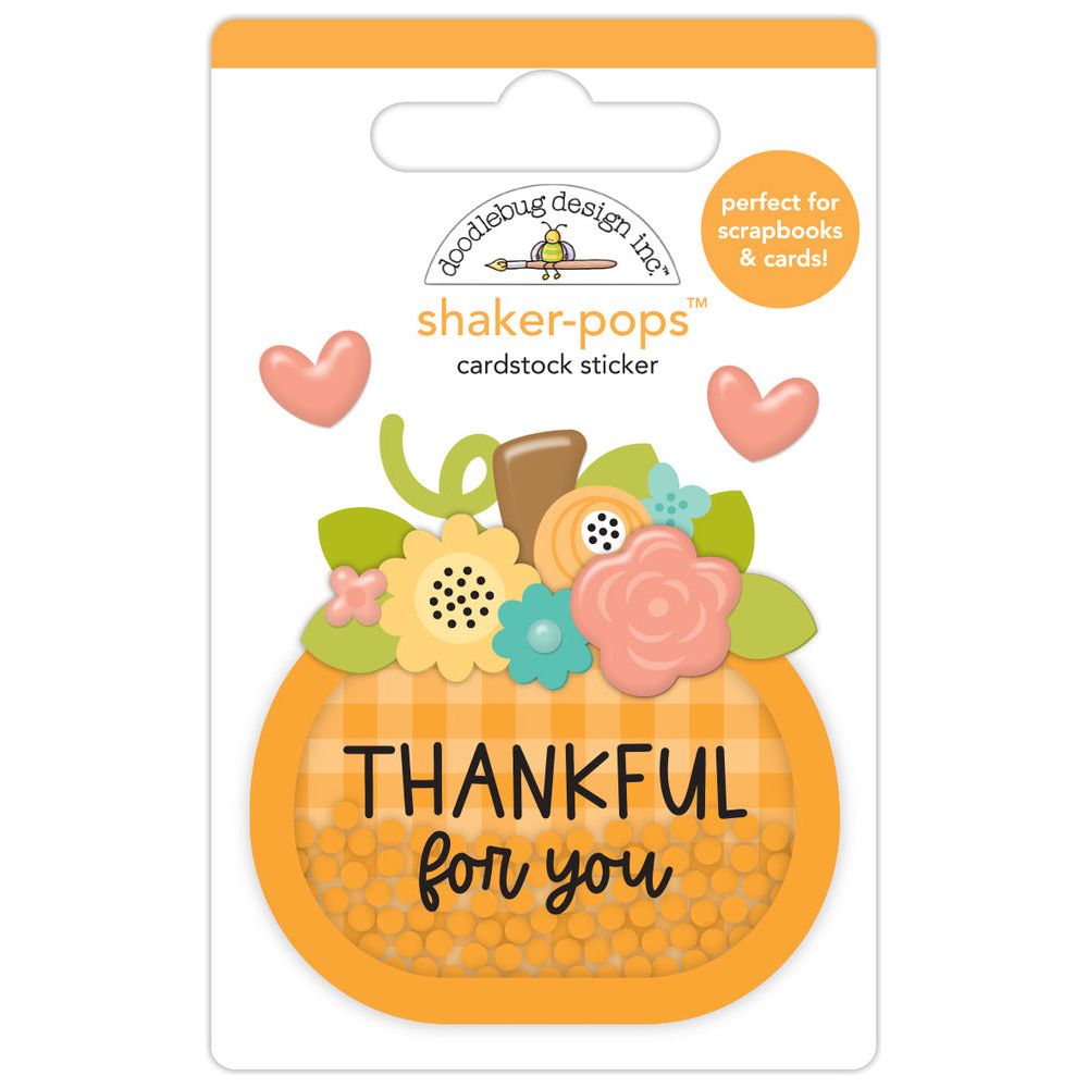 Doodlebug Thankful for You Shaker-Pops 3D Stickers 8619