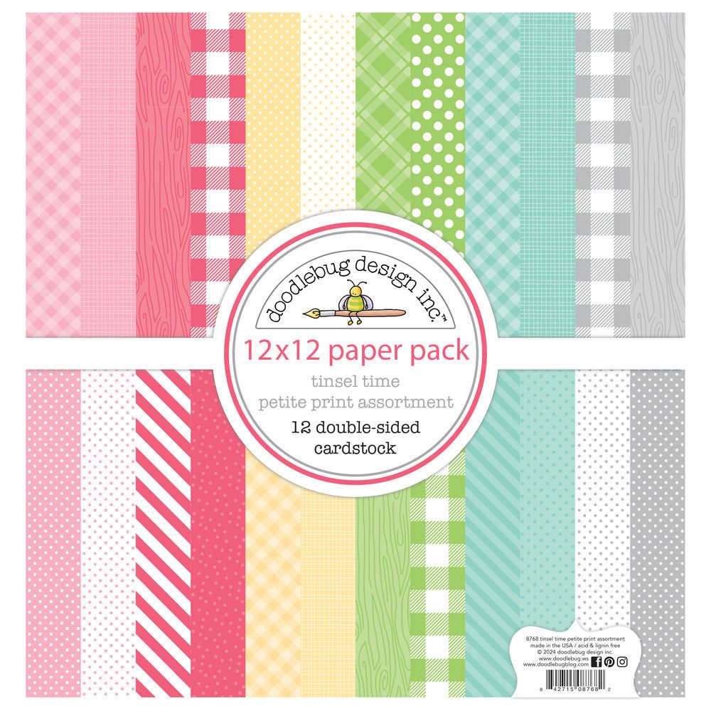 Doodlebug Tinsel Time Petite Prints Paper Pack
