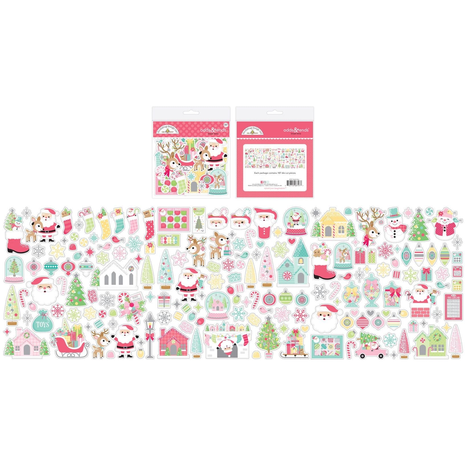 Doodlebug Tinsel Time Odds and Ends Ephemera Die Cut Shapes 8747