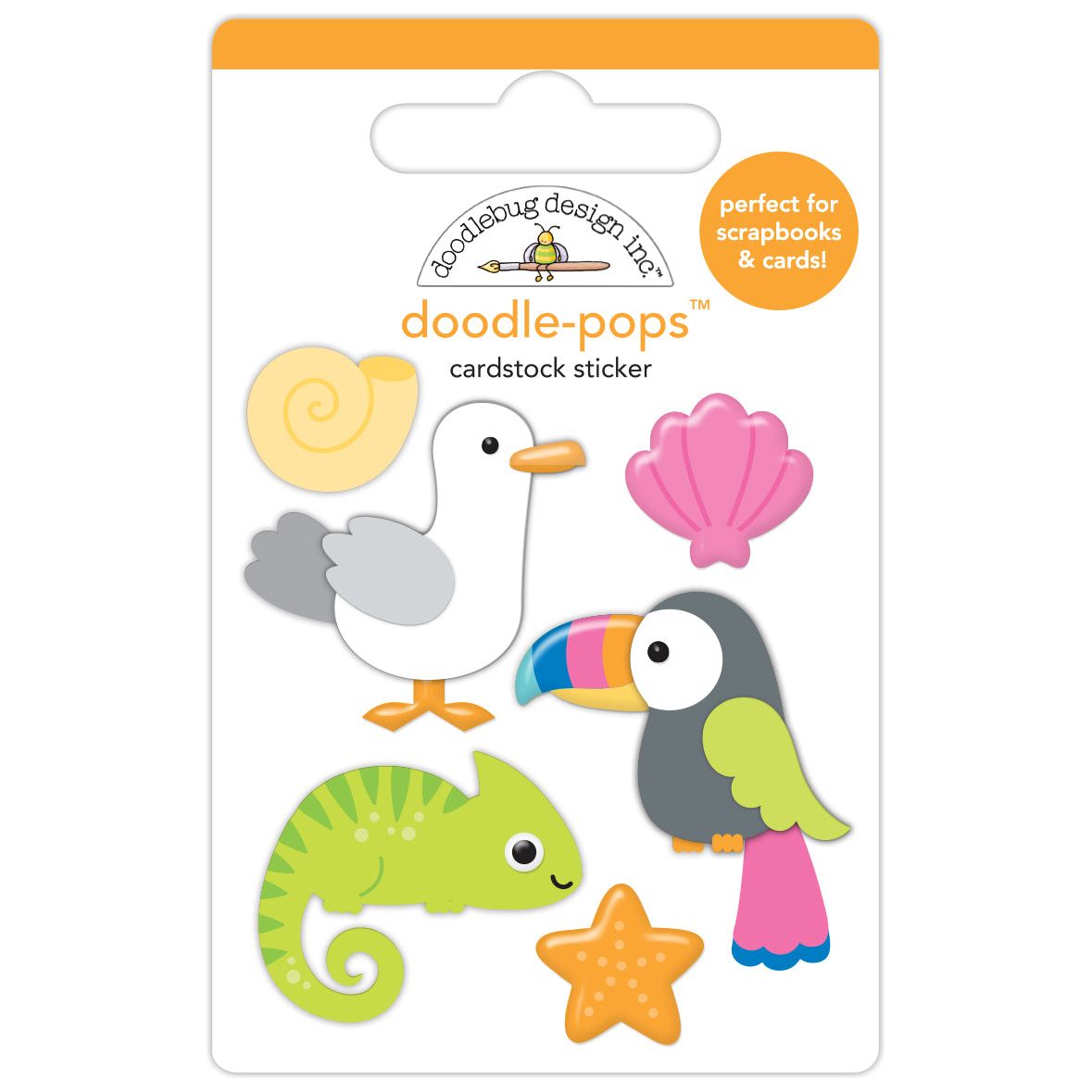 Doodlebug Tropical Trio Doodle-Pops 3D Stickers 8899
