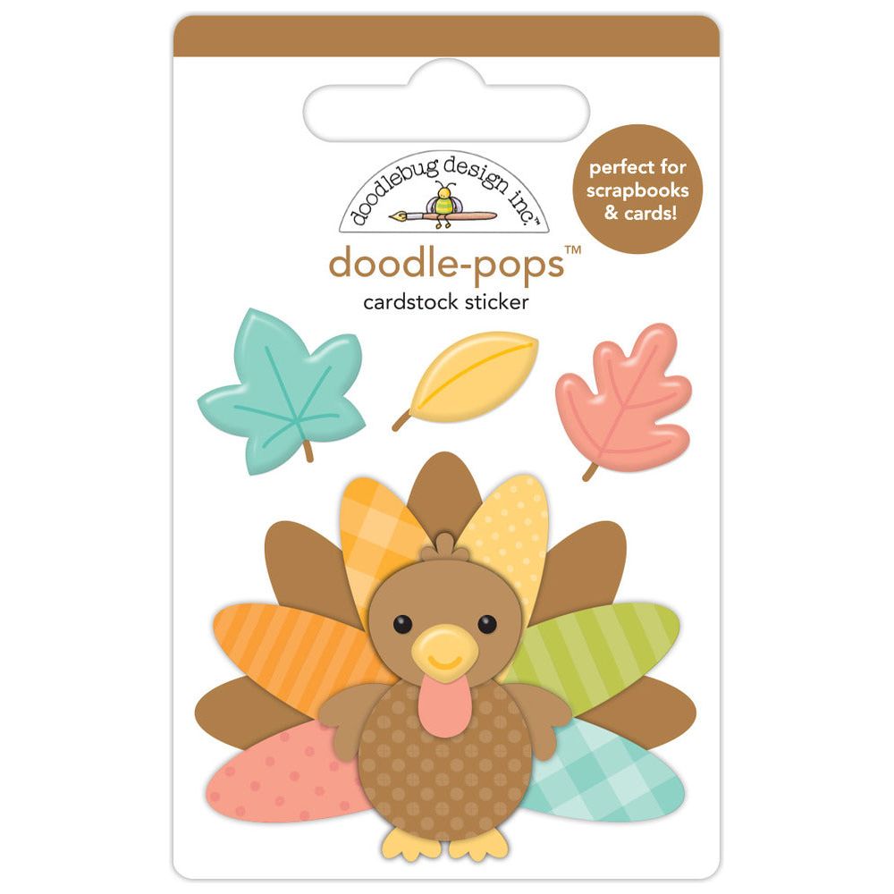 Doodlebug Turkey Time Doodle-Pops 3D Stickers 8625