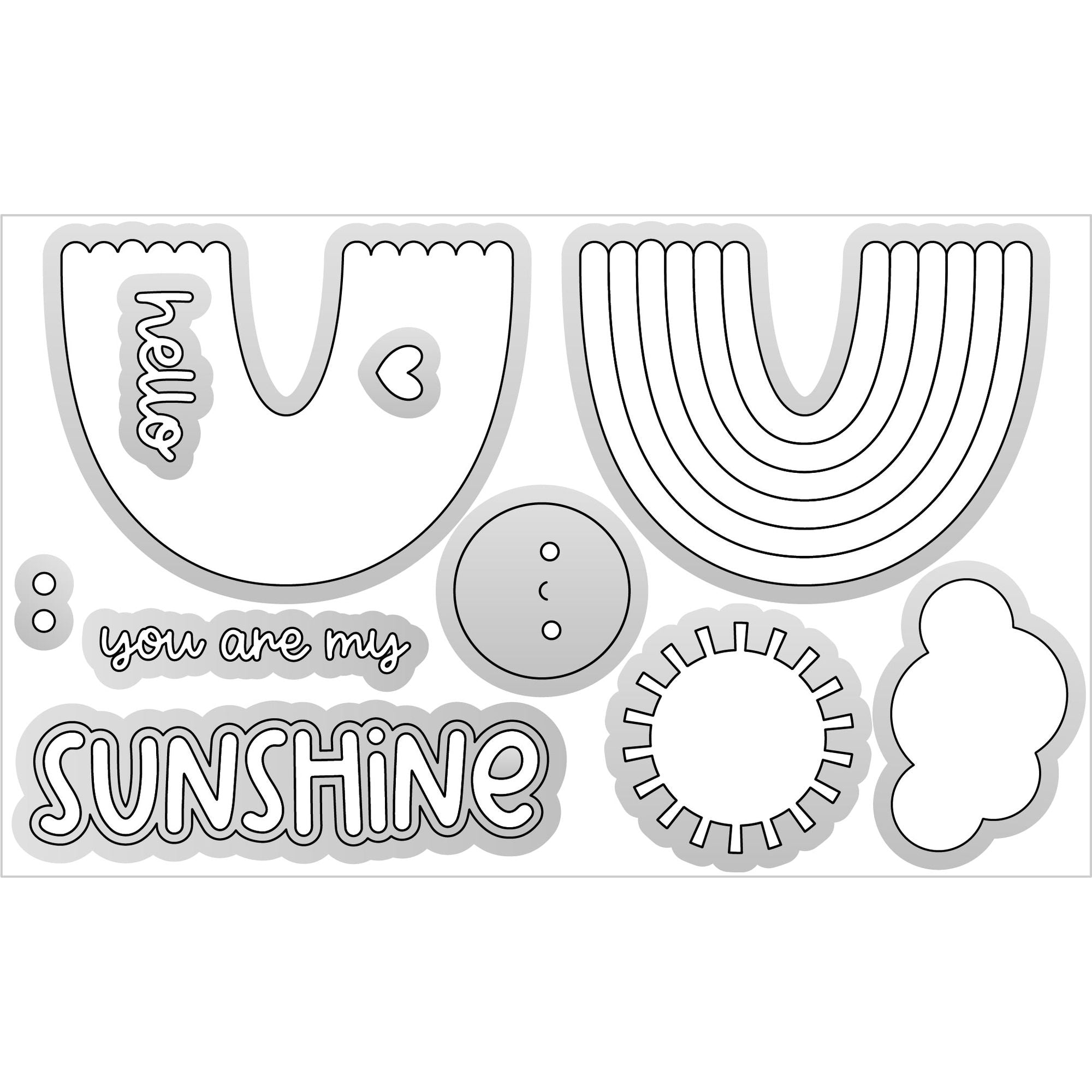 Doodlebug You Are My Sunshine Doodle Cuts Dies 9032 actual