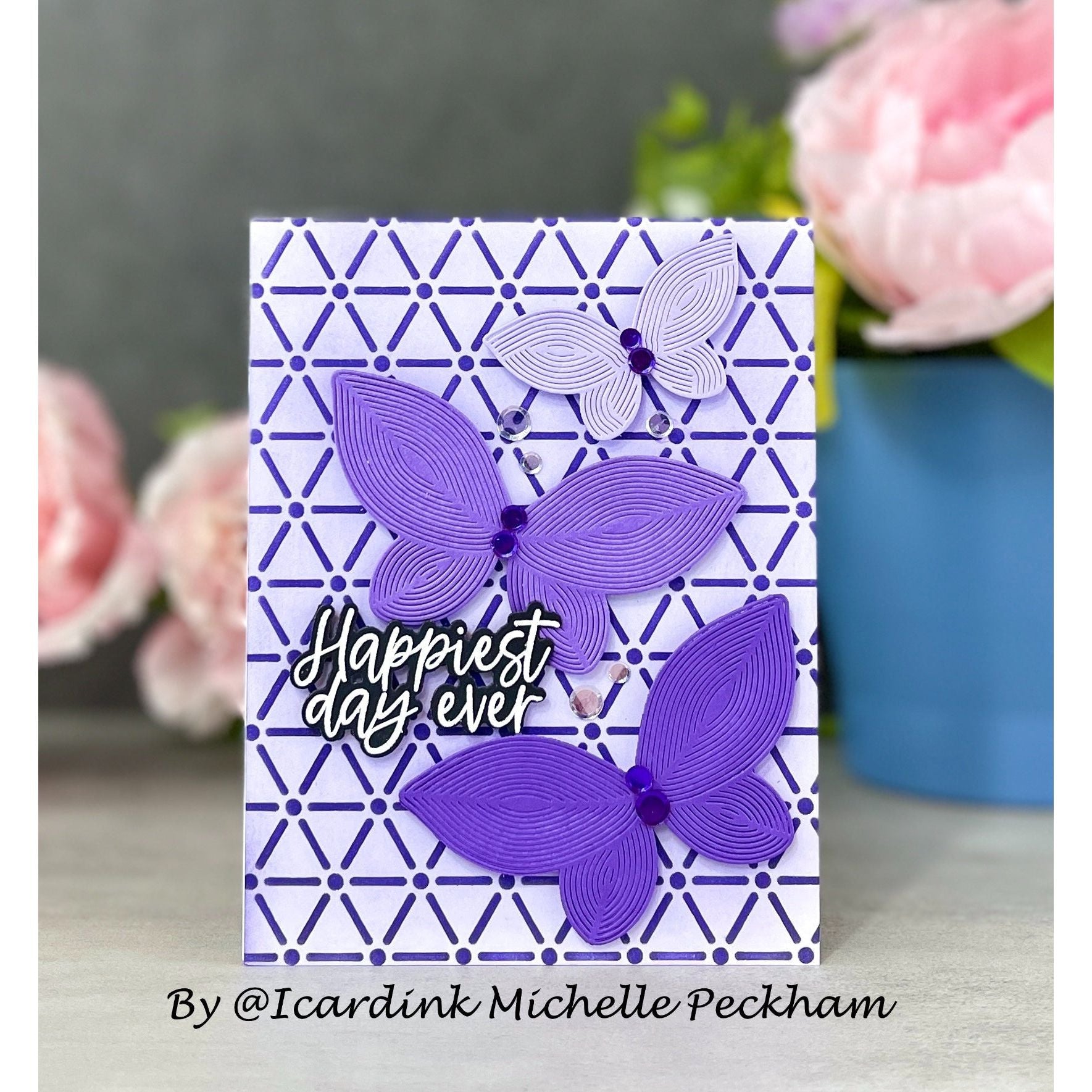 Simon Says Stamp Stencils Dash and Dot 1030st Celebrate Happy Day Card