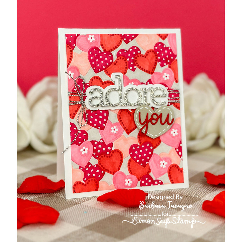 Simon Says Stamp Embossing Folder and Cutting Dies Dotted Hearts sfd454 To Love Love Card | color-code:ALT01