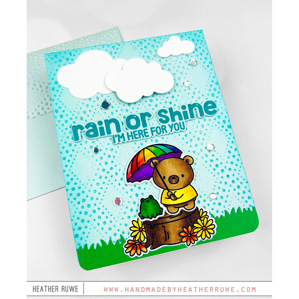 Simon Says Stamp Embossing Folder Dotty Diamonds sf459 Rain Or Shine Here for You Card | color-code:ALT01