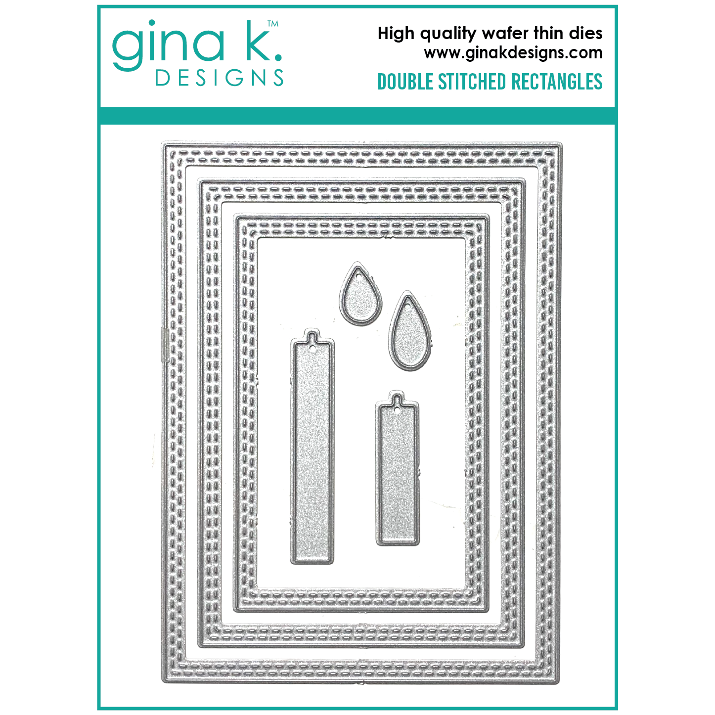 Gina K Designs DOUBLE STITCHED RECTANGLE Die Set 0602