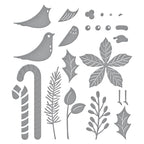 S4-1292 Spellbinders Christmas Bird Poinsettia Etched Dies