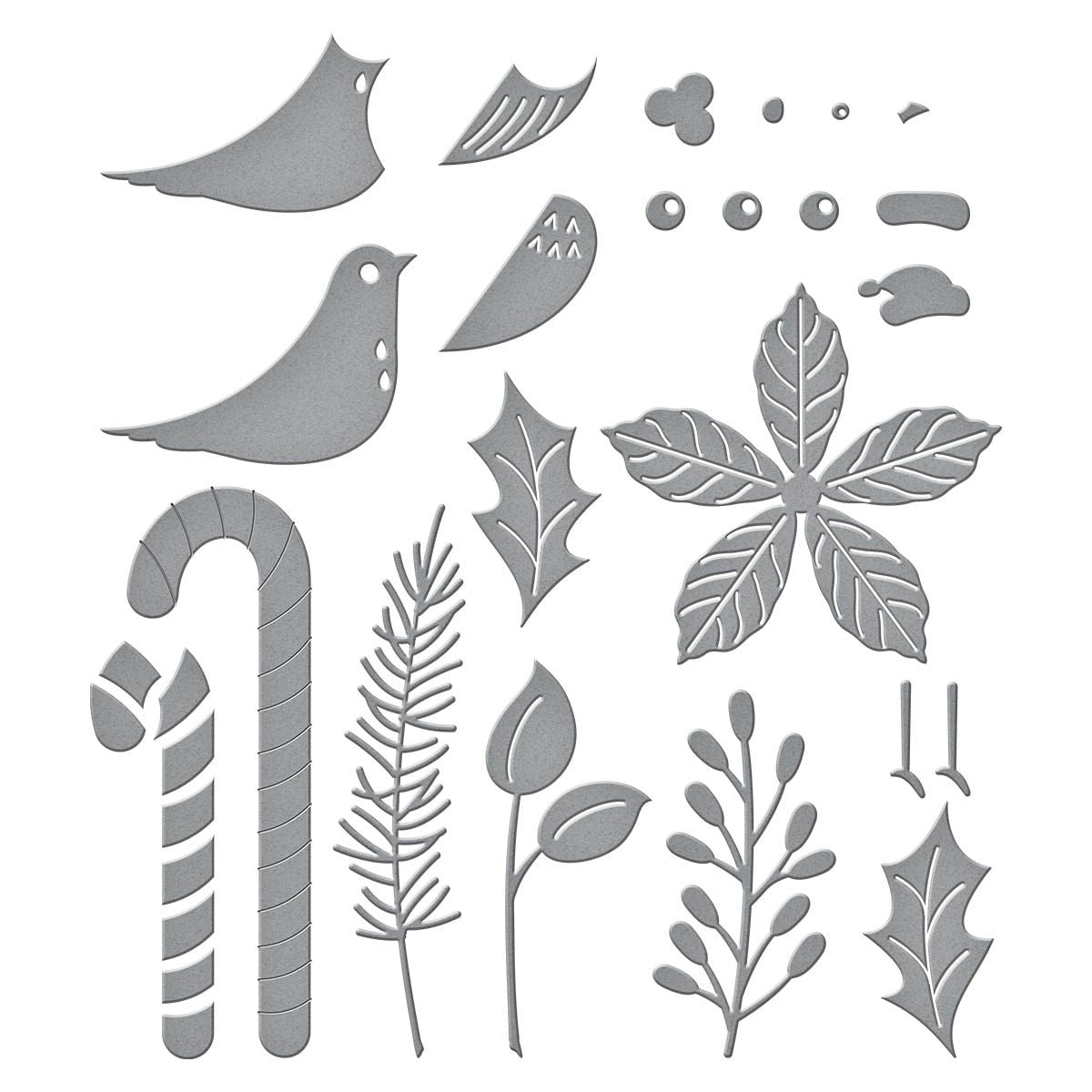 S4-1292 Spellbinders Christmas Bird Poinsettia Etched Dies