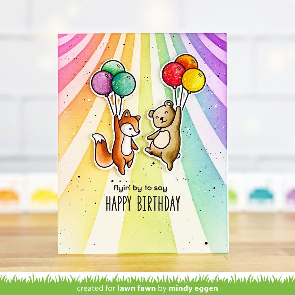 Lawn Fawn Draped Ribbons Stencil lf3454 Happy Birthday