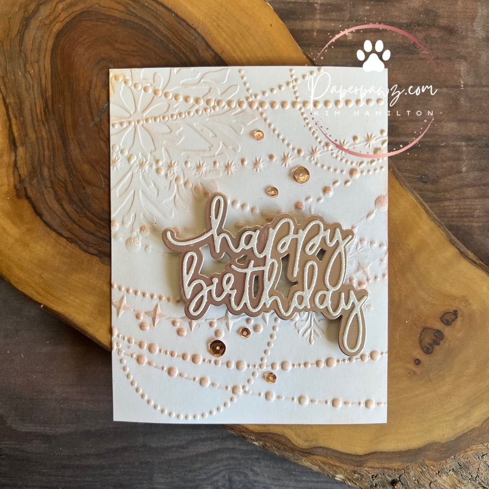 Simon Says Stamp Embossing Folder Draping Lights sf569 Birthday Card