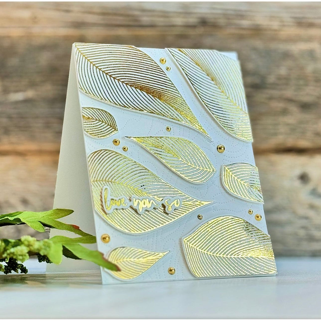 Simon Says Clear Stamps Dreamy Leaves 2042msc Be Bold Love You Card