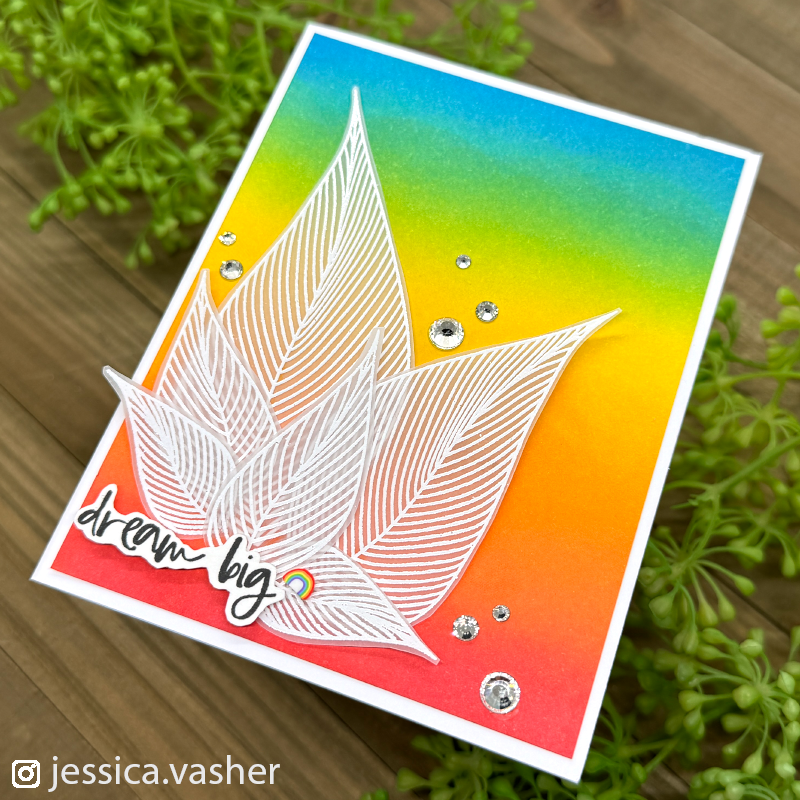 Simon Says Clear Stamps Dreamy Leaves 2042msc Be Bold Dream Big Card