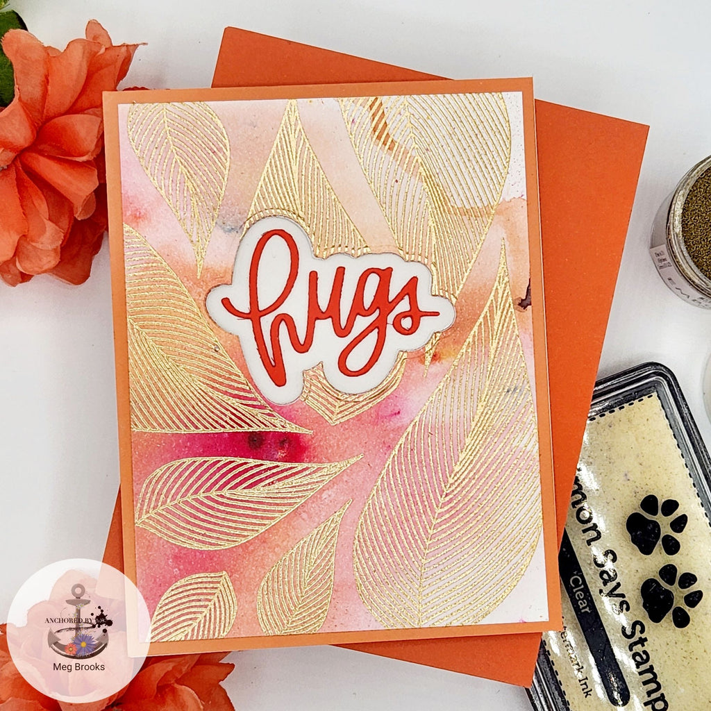 Simon Says Clear Stamps Dreamy Leaves 2042msc Be Bold Hugs Card