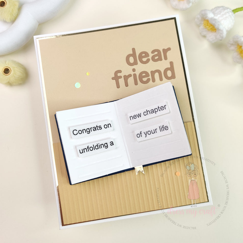 Dress My Craft 3D Books Dies dmcd7150 Dear Friend Card