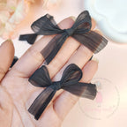 Dress My Craft Black Metallic Silk Bows Pack of 10 dmca10642