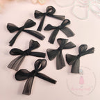 Dress My Craft Black Metallic Silk Bows Pack of 10 dmca10642 Detailed Image