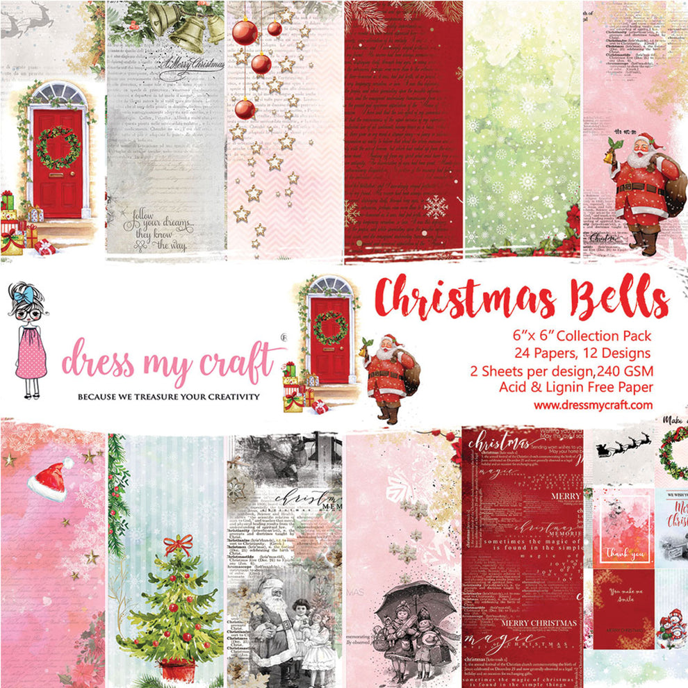 Dress My Craft Christmas Bells 6 x 6 Paper Pad dmcp2421