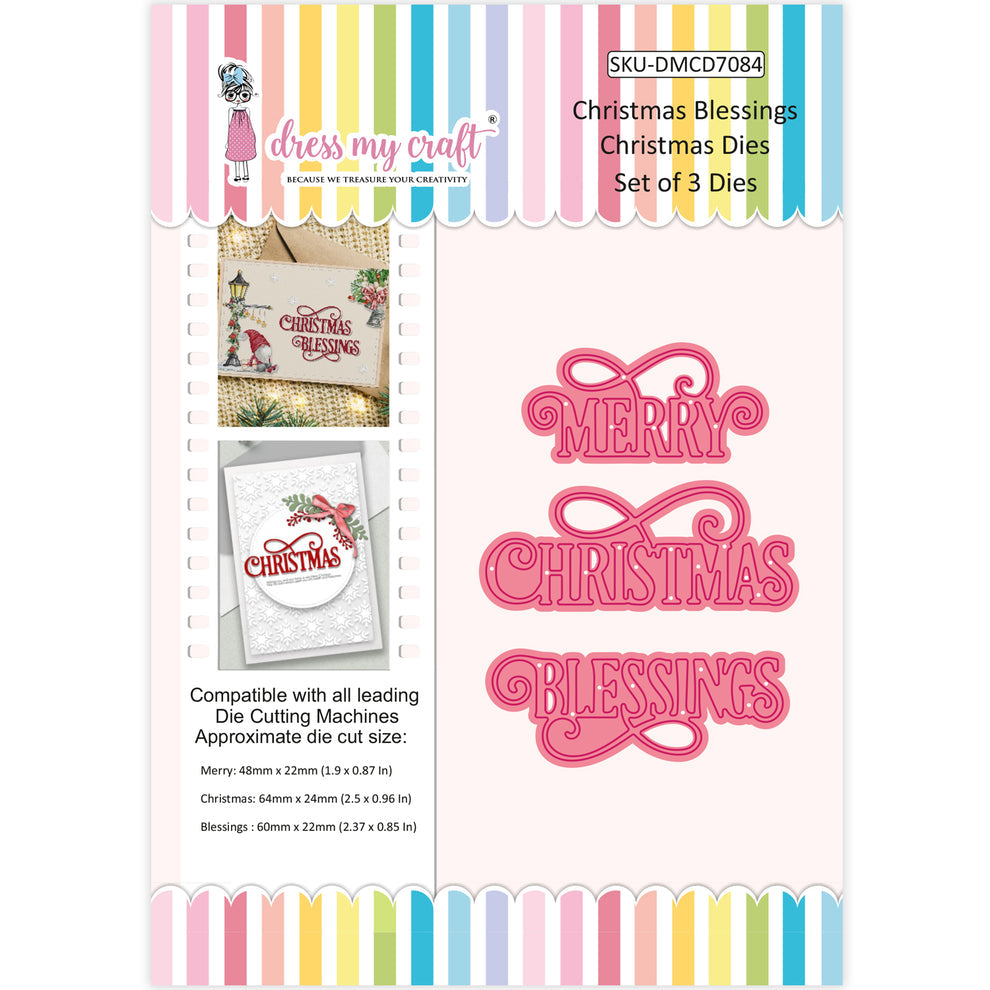 Dress My Craft Christmas Blessings Dies dmcd7084