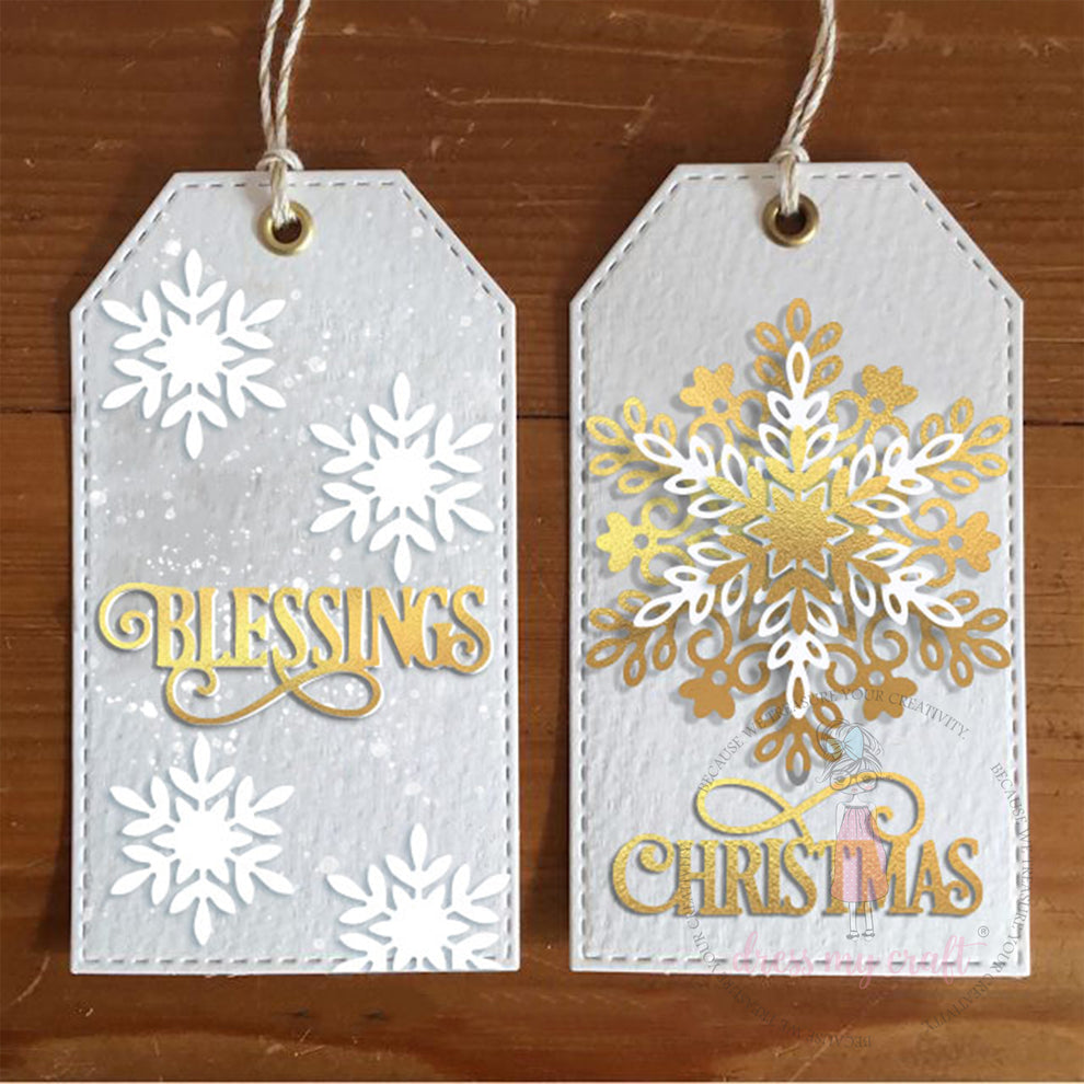 Dress My Craft Christmas Blessings Dies dmcd7084 Holiday Tags