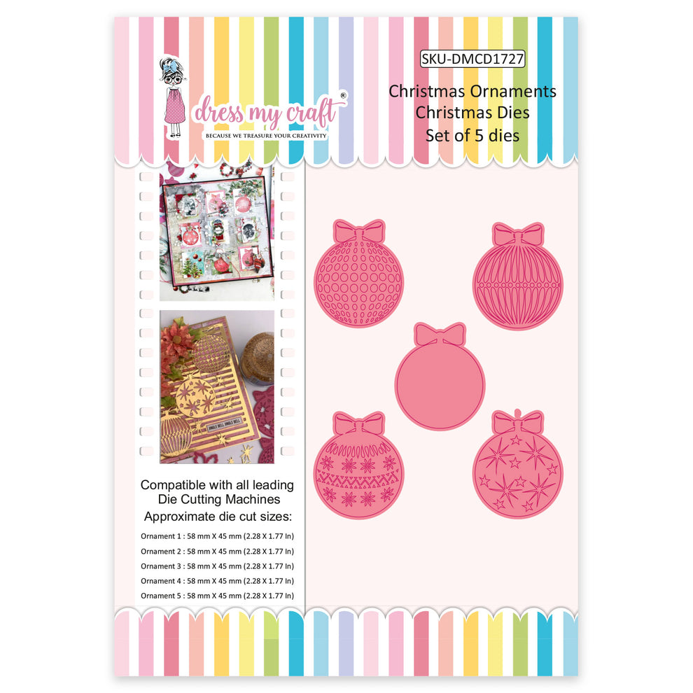 Dress My Craft Christmas Ornaments Dies dmcd1727