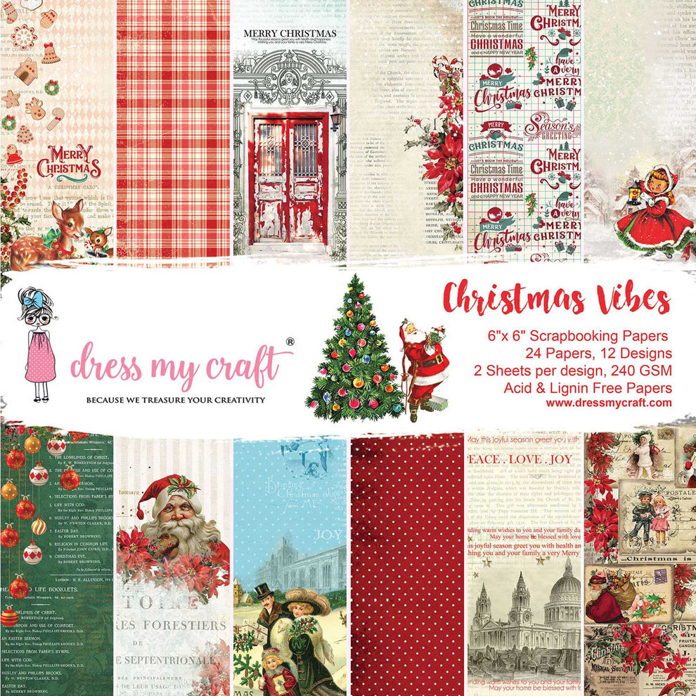 Dress My Craft Christmas Vibes 6 x 6 Paper Pad dmcp5358