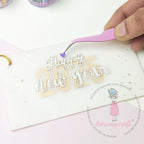 Dress My Craft Curved Tweezers dmct5285 New Years Card