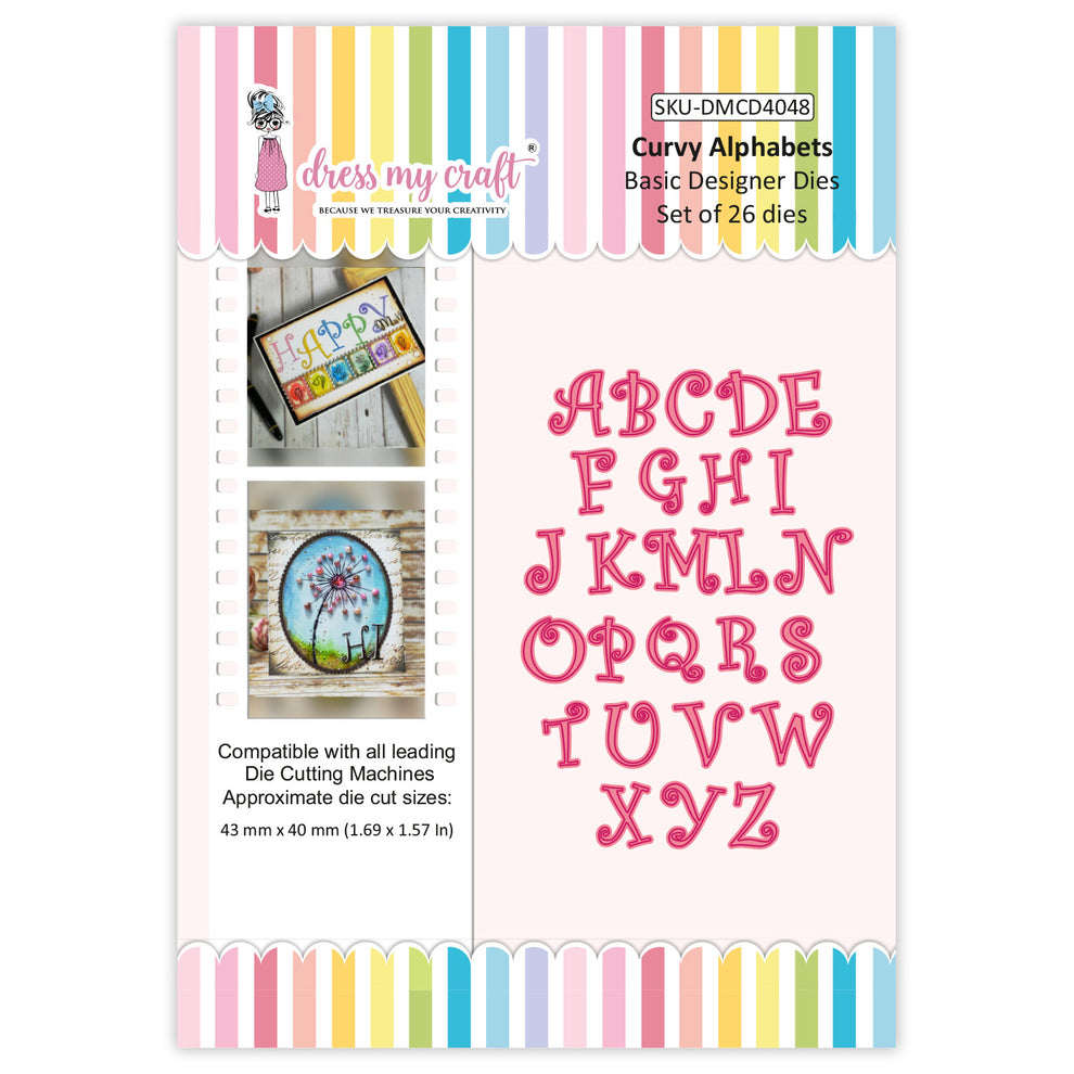 Dress My Craft Curvy Alphabets Dies dmcd4048