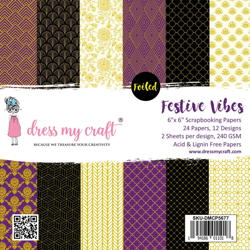 Dress My Craft Festive Vibes 6 x 6 Paper Pad dmcp5677