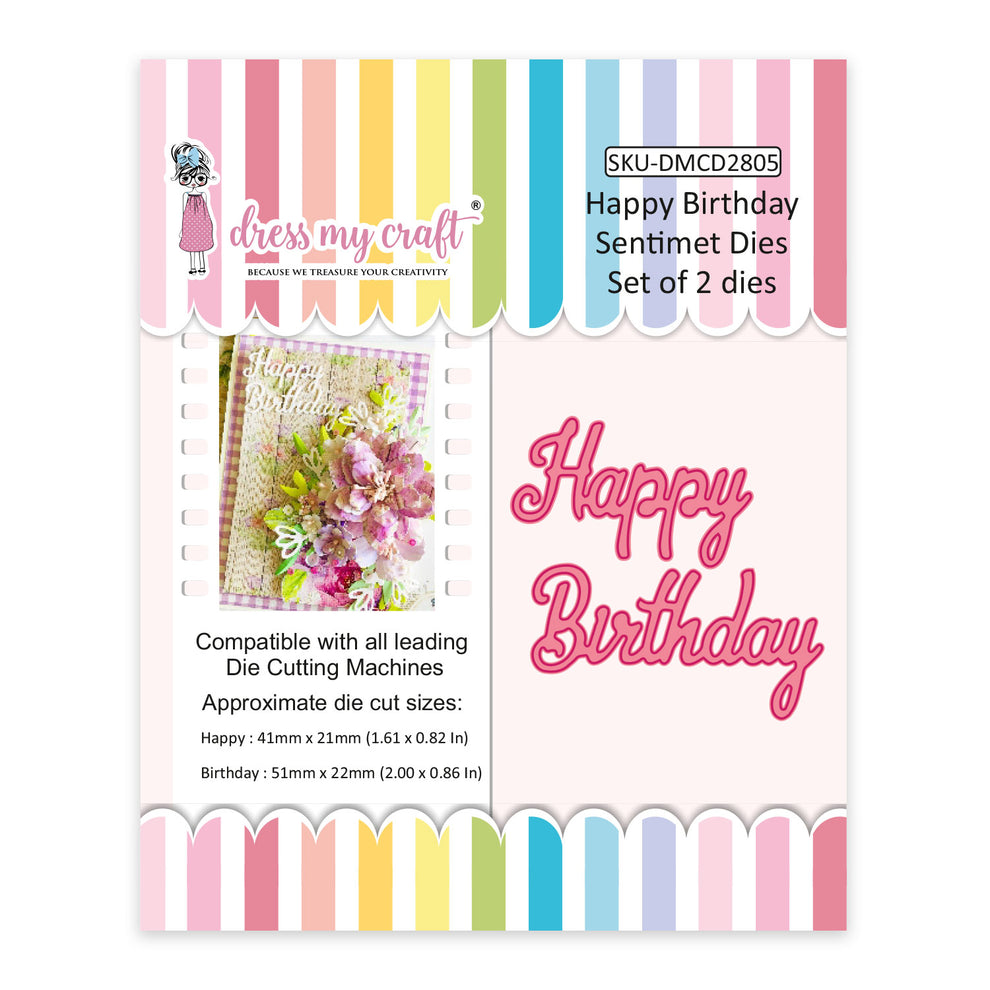Dress My Craft Happy Birthday Dies dmcd2805