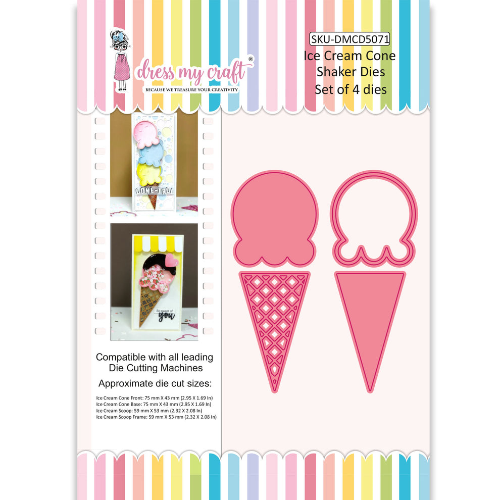 Dress My Craft Ice Cream Cone Shaker Dies dmcd5071