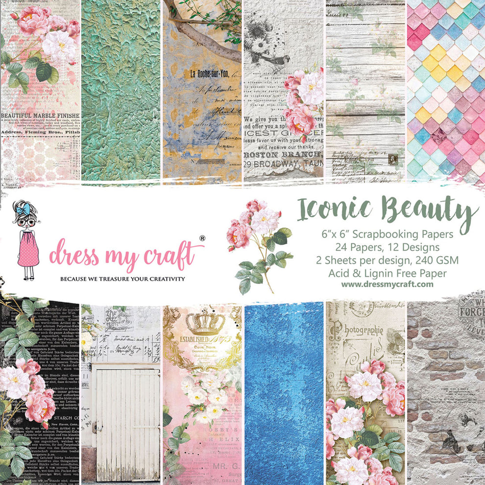 Dress My Craft Iconic Beauty 6 x 6 Paper Pad dmcp4236