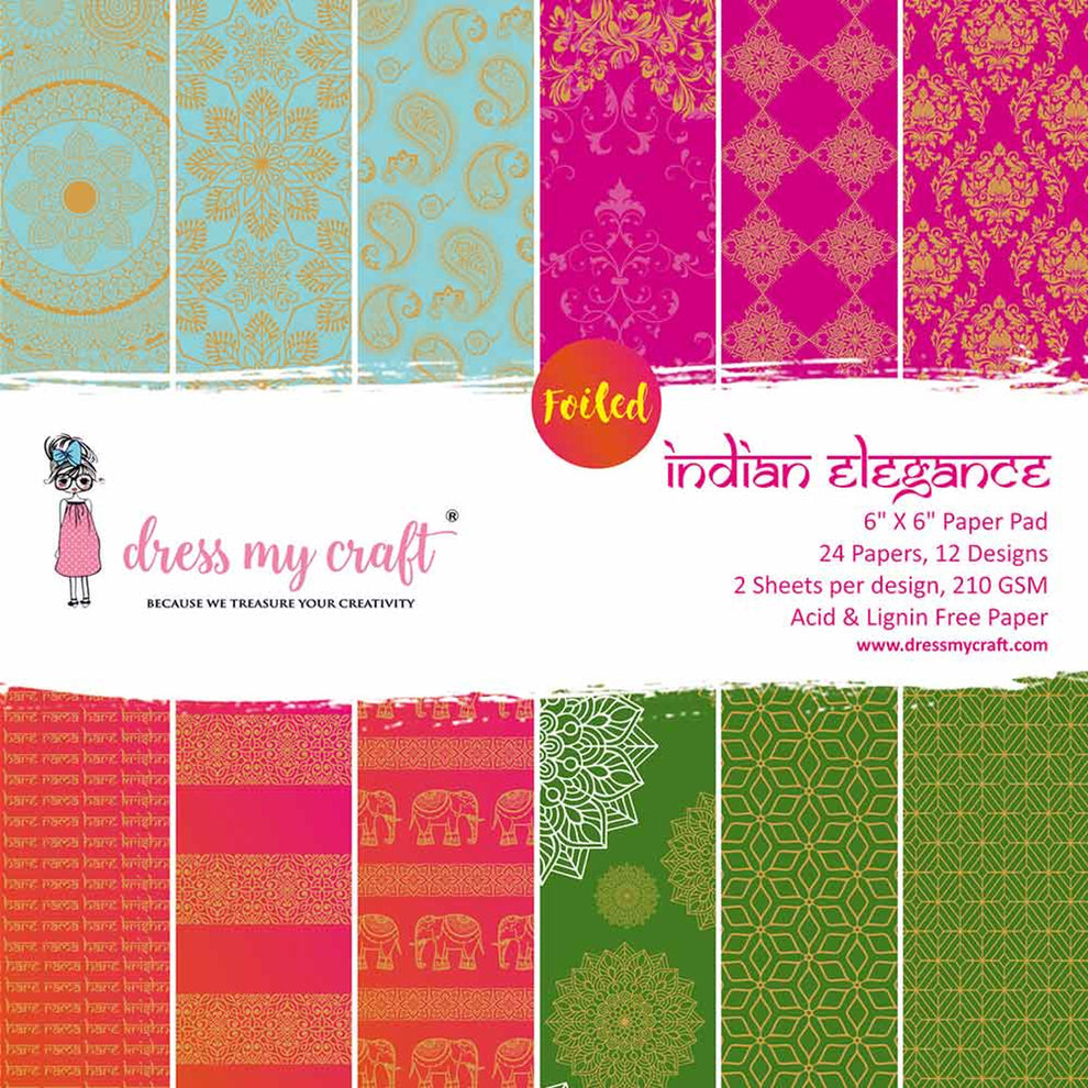 Dress My Craft Indian Elegance 6 x 6 Paper Pad dmcp2652