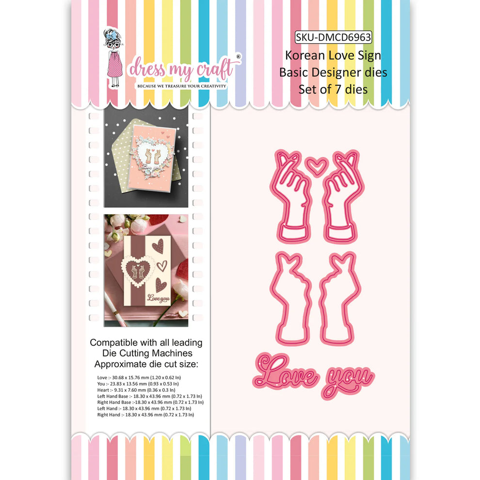 Dress My Craft Korean Love Sign Dies dmcd6963