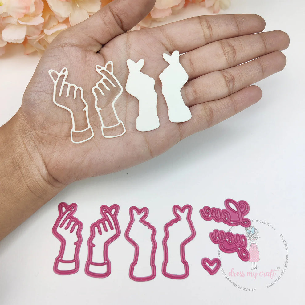 Dress My Craft Korean Love Sign Dies dmcd6963 Detailed View