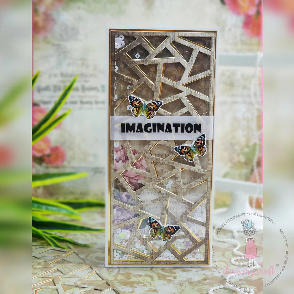 Dress My Craft La Belle Fleur 6 x 6 Paper Pad dmcp6117 Imagination Slimline Card