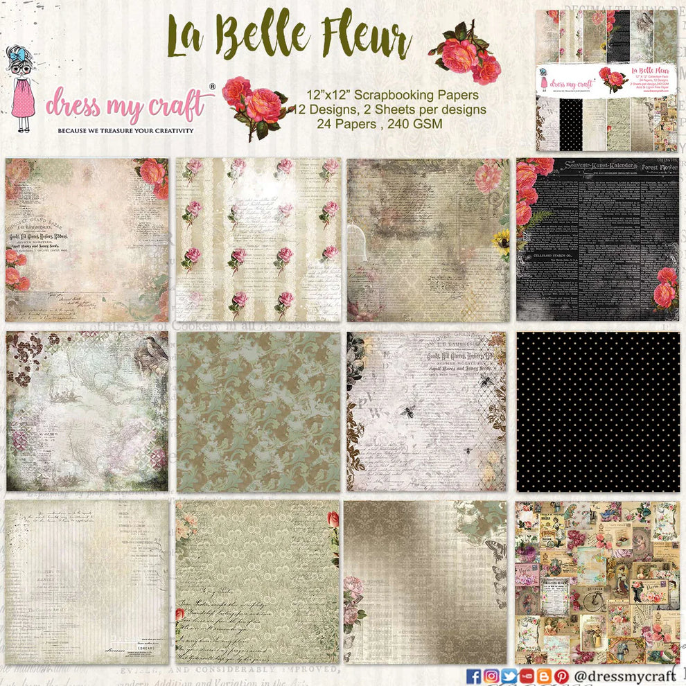 Dress My Craft La Belle Fleur 6 x 6 Paper Pad dmcp6117 Product Image