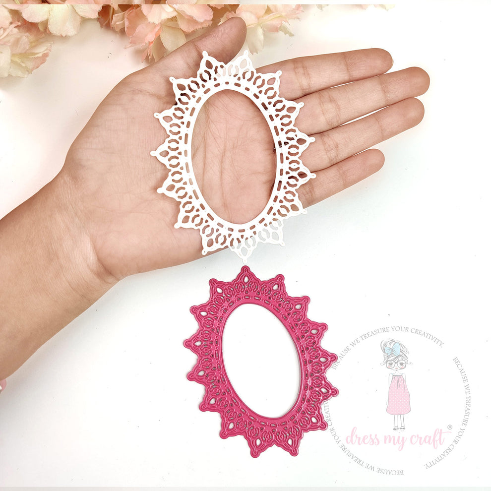 Dress My Craft Oval Lace Frame Dies dmcd7128 Detailed Image