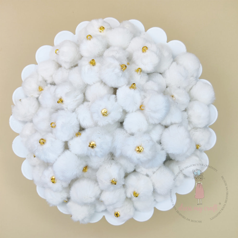 Dress My Craft Snow White Pom Poms With Loop dmcfa5695 Lifestyle Image