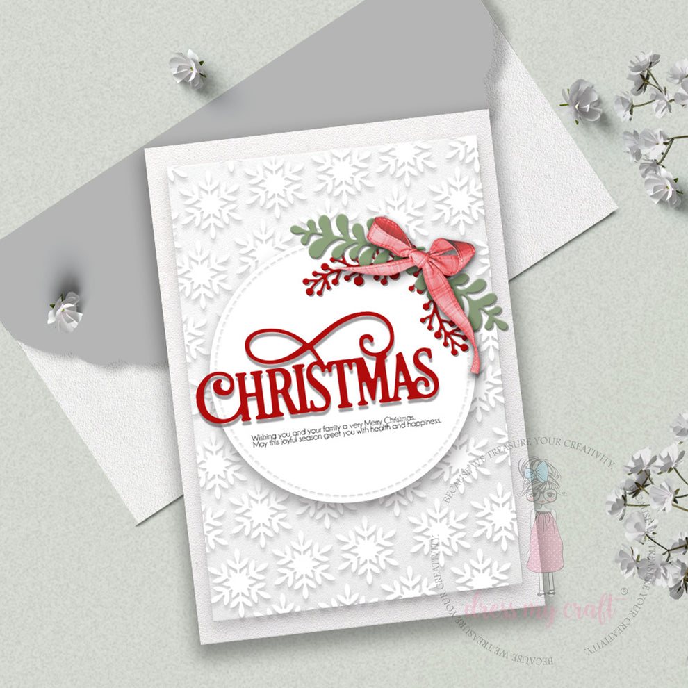 Dress My Craft Snowflake Symphony Dies dmcd7106 Elegant Christmas Card