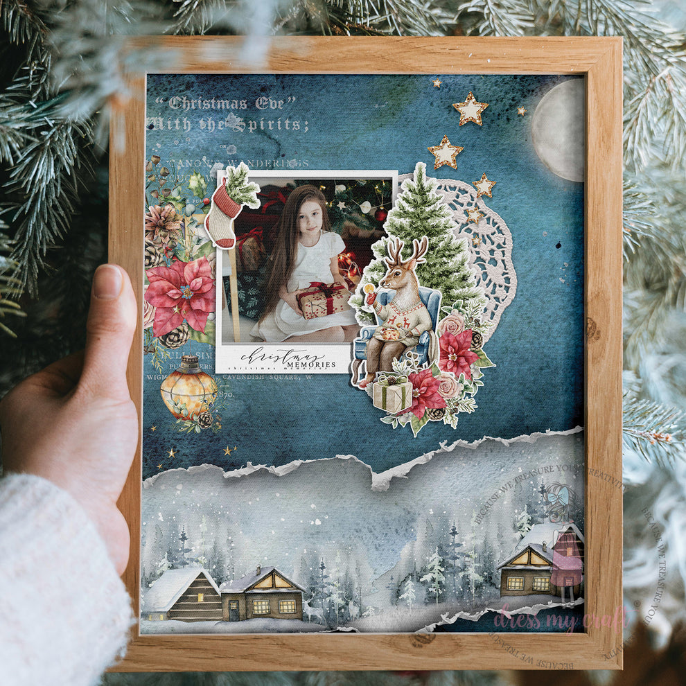 Dress My Craft Winter Wonderland 6 x 6 Paper Pad dmcp7195 Christmas Memories Layout