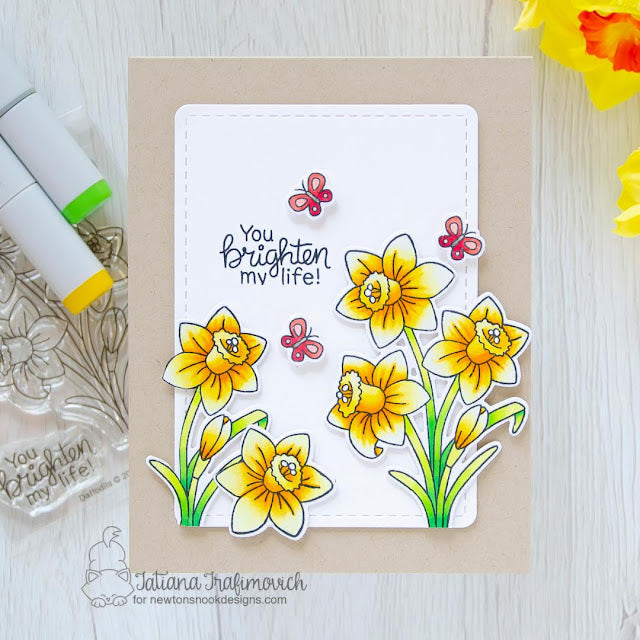 Newton's Nook Designs DAFFODILS Clear Stamps NN2102S04 you brighten my life