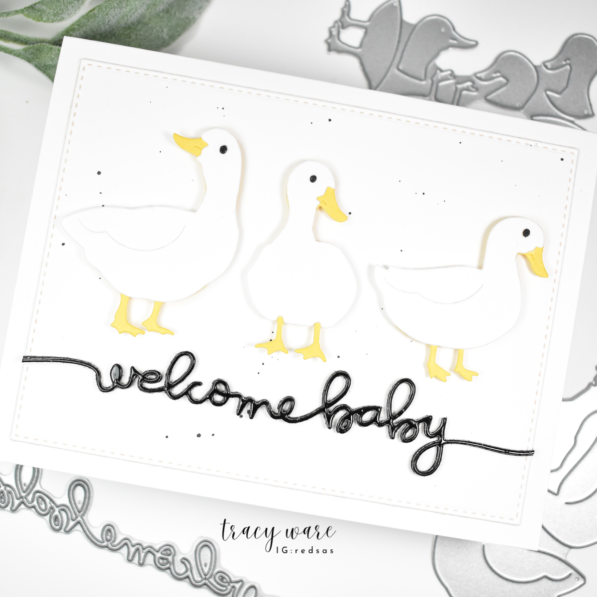Simon Says Stamp Duck Trio Wafer Dies s1014 You Are My Favorite Baby Card | color-code:ALT03