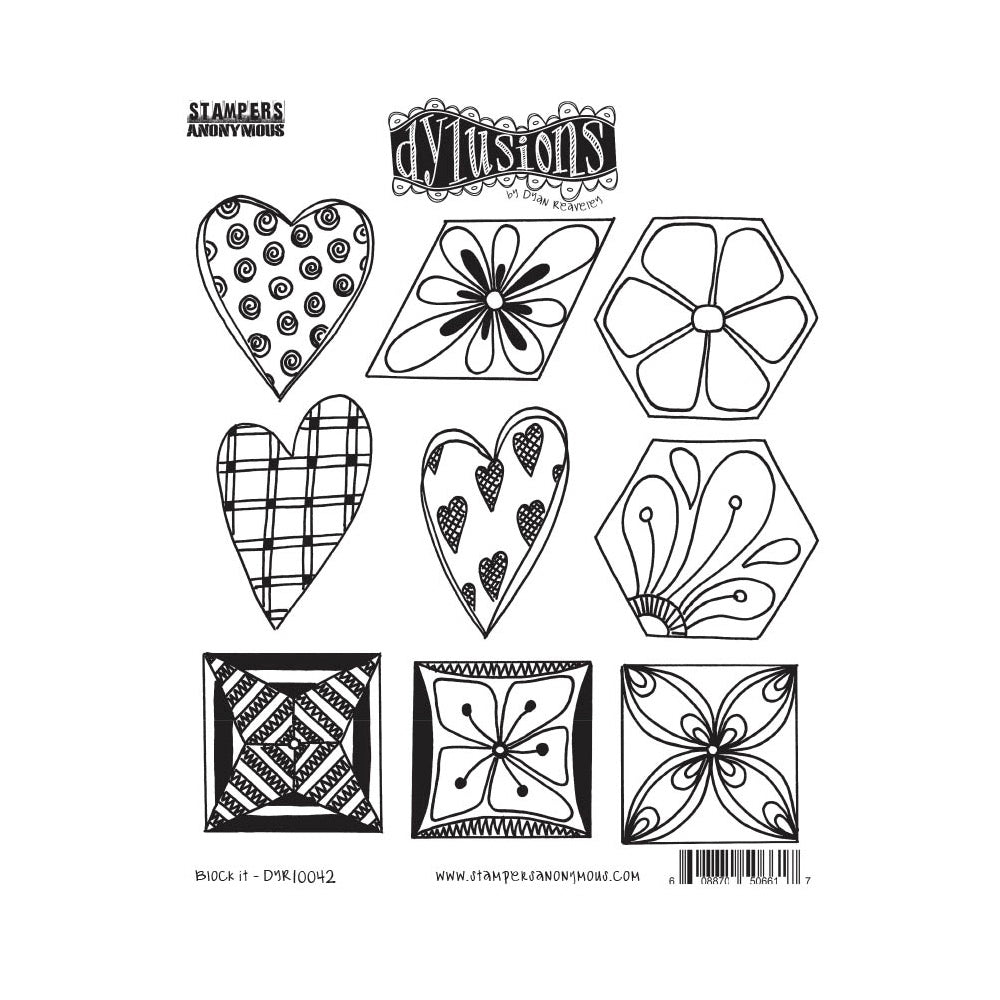 Dyan Reaveley Dylusions Block It Cling Stamps dyr10042 2