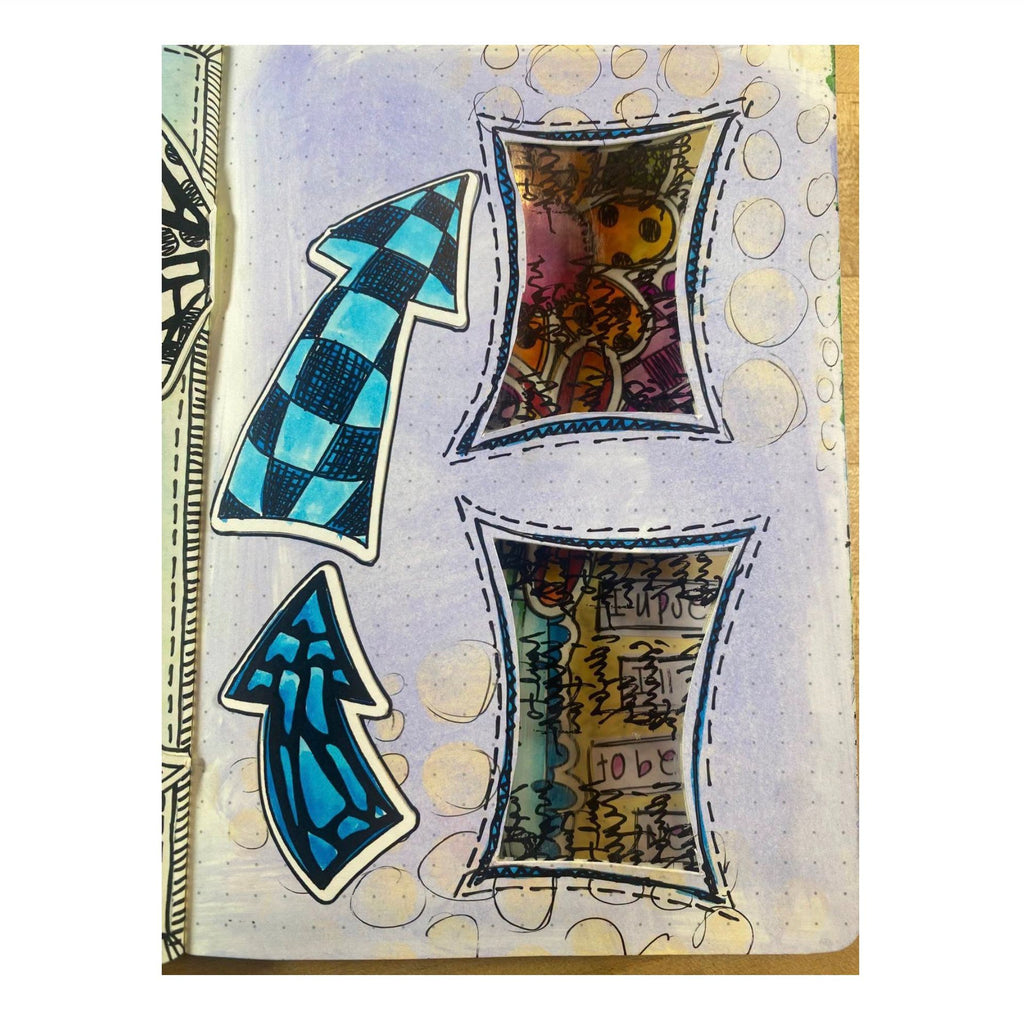 Dyan Reaveley Dylusions Blonde Moments Cling Stamps dyr10047 dots arrows journal page