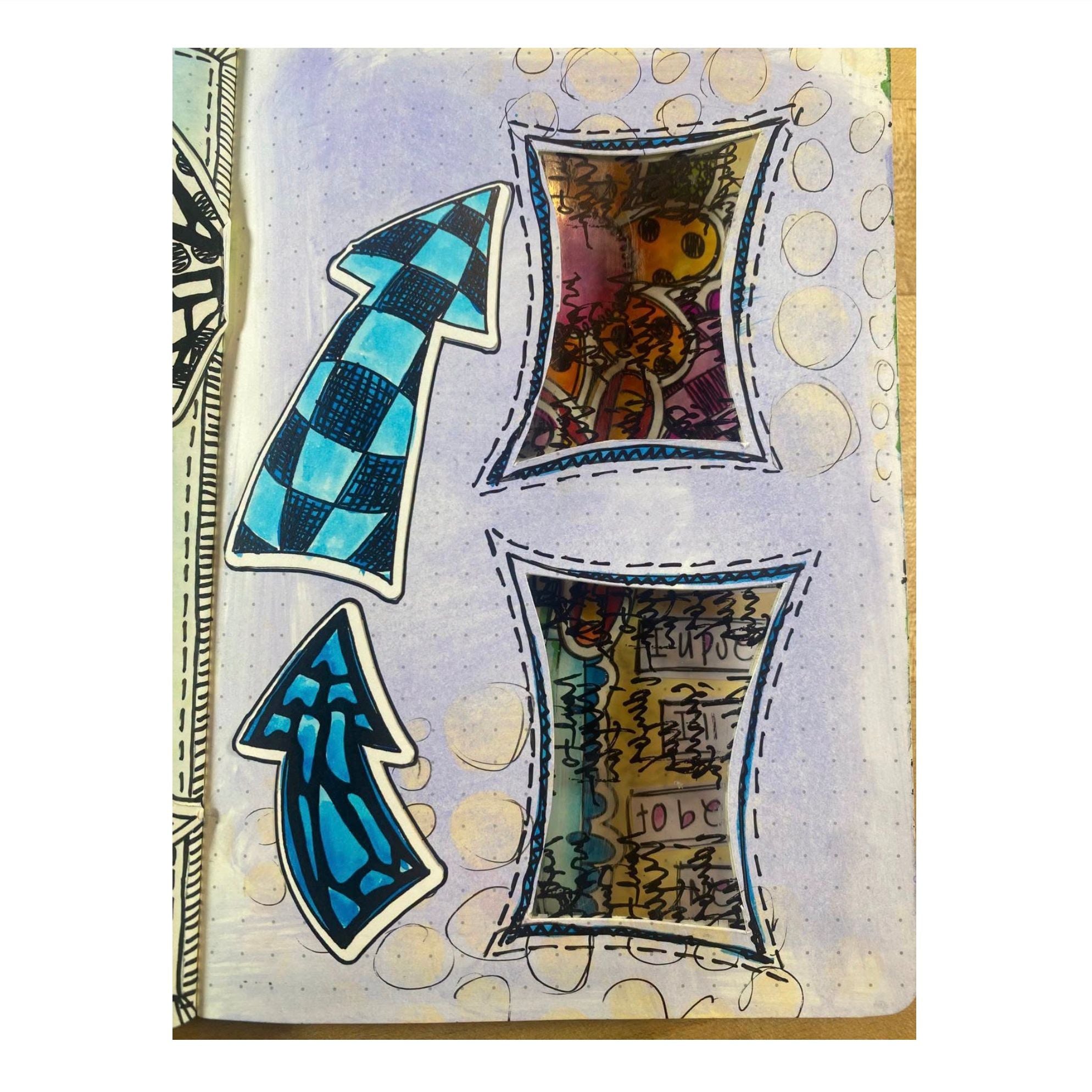 Dyan Reaveley Dylusions Blonde Moments Cling Stamps dyr10047 dots arrows journal page