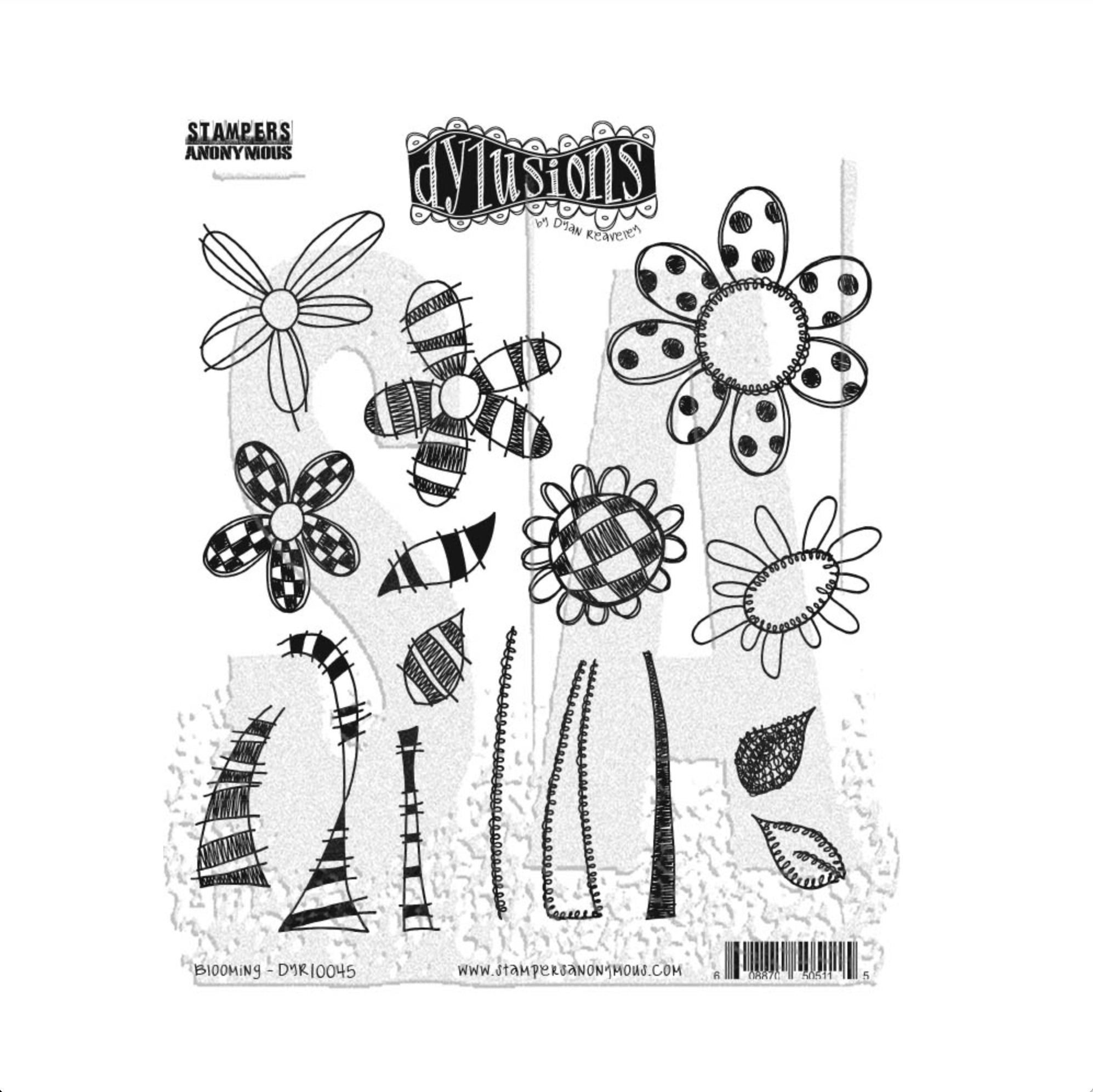 Dyan Reaveley Dylusions Blooming Cling Stamps dyr10045